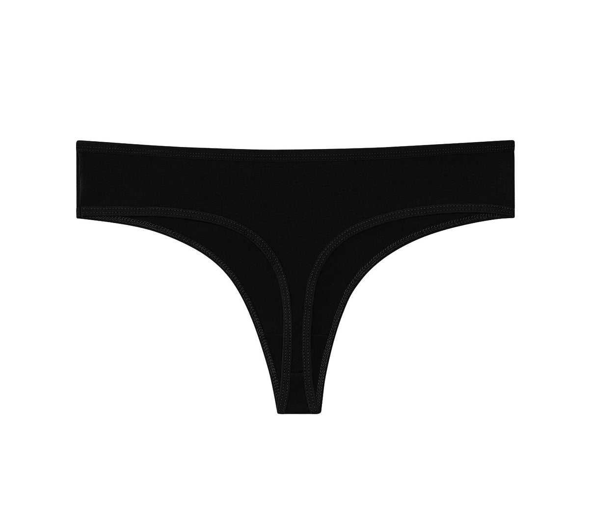 Nabtos Black Cotton Thongs Women's Basic Panties Underwear