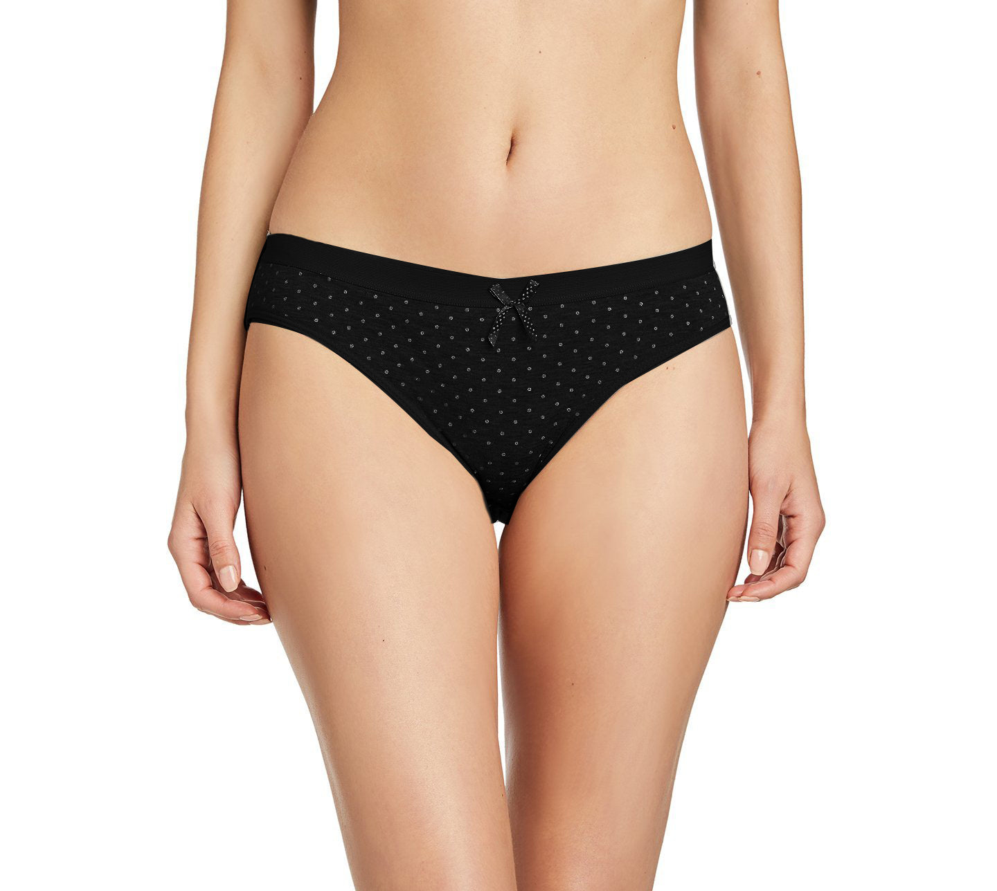 Nabtos Women Cotton Black Bikini String Underwear Cheeky Hi Cut Panties Pack  6