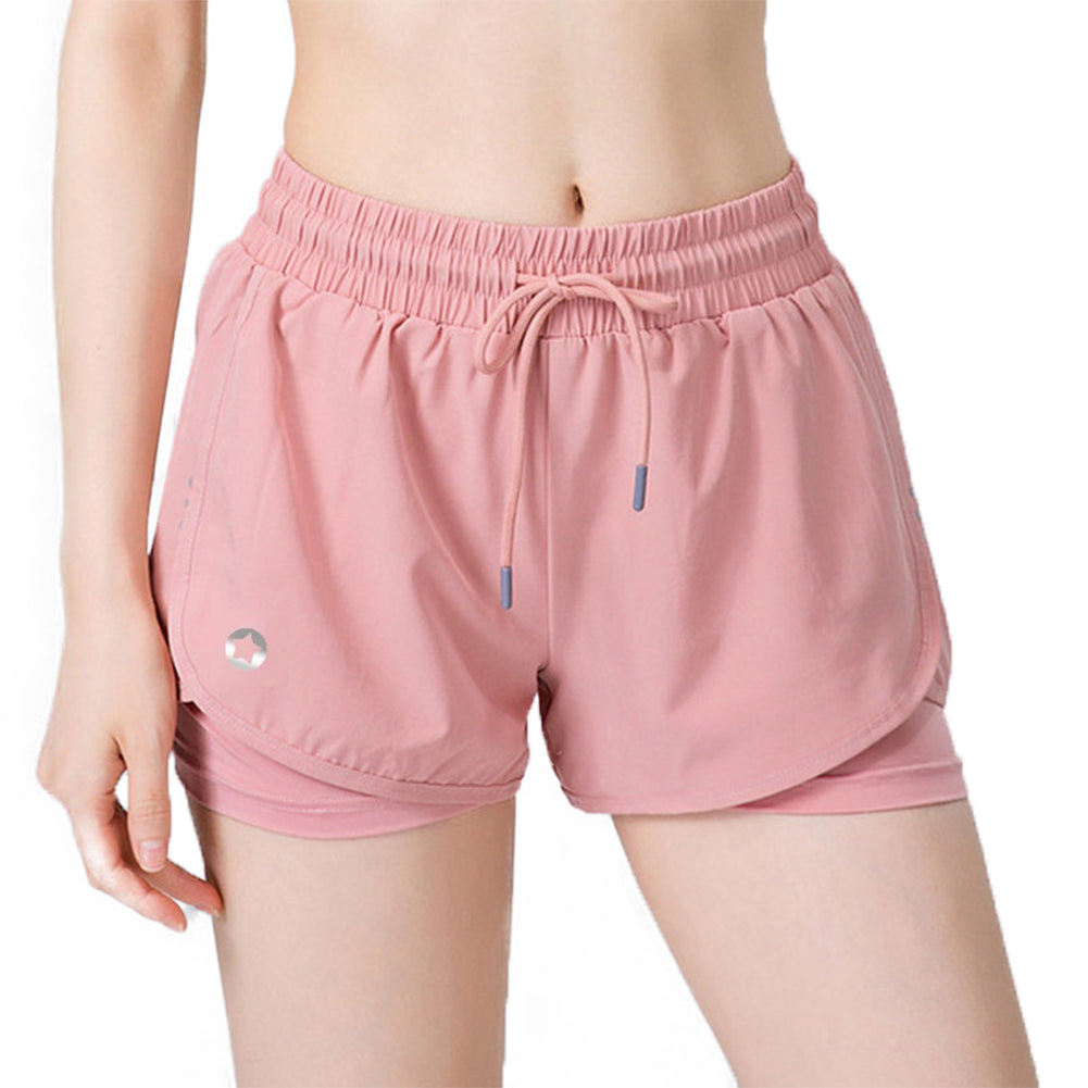 Women Gym Fitness Shorts Pants Pink Color Combination